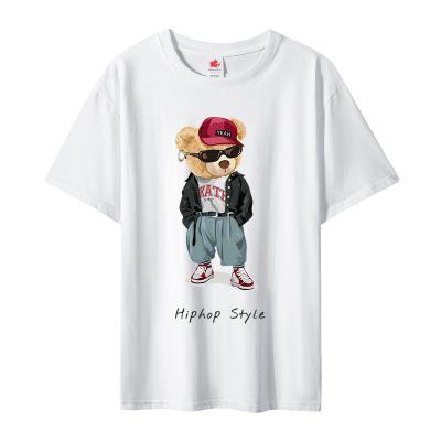 China Fashion 100%cotton teddy bear t-shirt wholesale hot sale ralphs laurens teddy bear t-shirt unisex T-shirt hiphop anti-wrinkle hiphop for sale