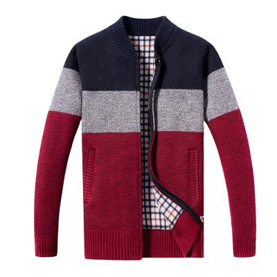 China Autumn and winter comfortable cardigan Anti-wrinkle knitted men's cardigan without jacket men's zipper sweater top collar for sale