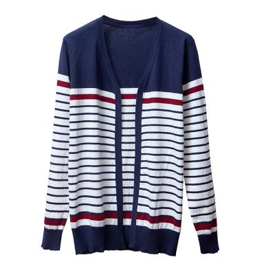 China Anti-Wrinkle Custom V-Neck Sweater Sweater Manufacturer Jumper Striped Cardigan Sweater For Men for sale