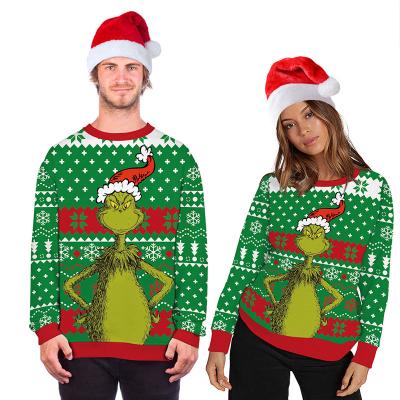 China Hot sale Anti-wrinkle Christmas sweatershirt ugly pattern printing christmas pullover grinchs ugly sweater for sale