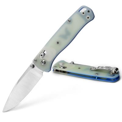 China Non-Changeable BM 535 Flytanium G10 Scales handle Mini Bugout Knives Natural Jade pocket knife survival for sale