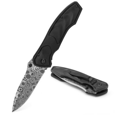 China William Henry F25 Damascus Folding Knife Non-Variable Camping Survival Knife Small for sale