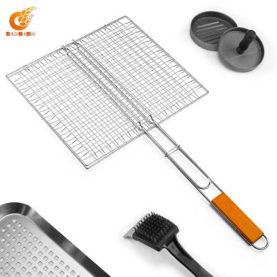 China Thermal Resistance Bq 3437 Dense Mesh Barbecue Wire Net Barbecue Grill Grilling Flat Meat Barbecue Grill for sale