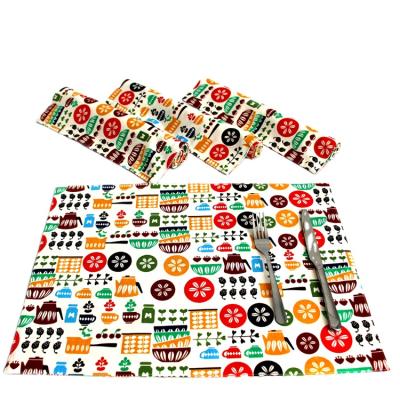 China Cheap 100 Child Safe Cotton Tablecloth Mats Printed Place Mat Coffee Cup Mats for sale