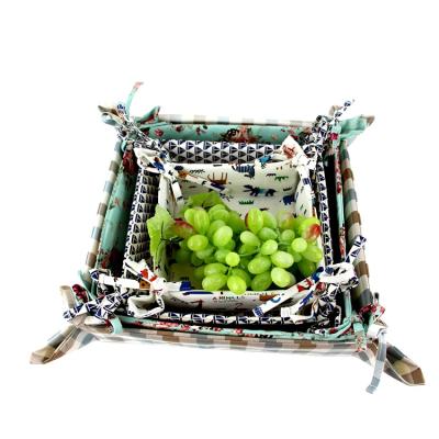 China Sustainable Cotton Bread Basket Custom Square Bread Basket Family Goods for sale