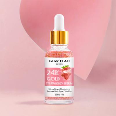 China Skin Revitalizer Hyaluronic Acid Serum Moisturizing Vitamin C Anti Aging Whitening Strawberry 24K Gold Serum for sale