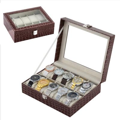 China Leather Box Stain Watch Model Wholesale Supply Watches 10 Slot Watch Box for sale