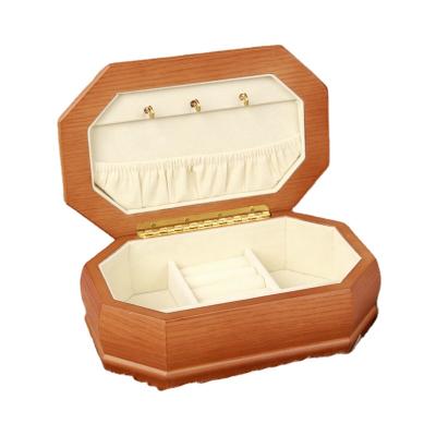 China Wholesale Custom Wooden Jewelry Box Octagonal Wooden Storage Box Solid High-Grade Jewelry Necklace Earrings Packaging Jewelry Box for sale