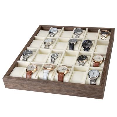 China Wholesale High Quality Wooden Black Walnut 24-Digit Watch Gifts Tray Watches Display Plate Shop Sales Display Dish for sale