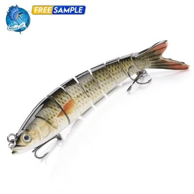 China Colorful Artificial Swimbait ABS Hard Plastic Fishing Lures 14cm 23g Jointed Hard Bait Wobblers Fishing Tackle 8 Segments for sale