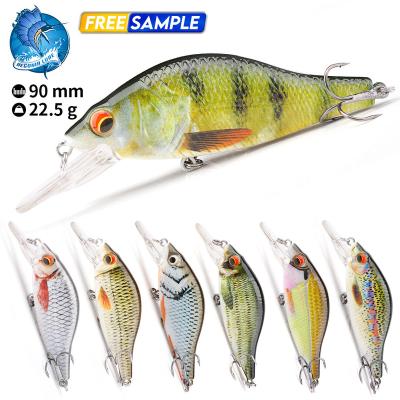 China 9cm Big Game Custom Crankbait Deep Diving Fish Action Bass Fishing Trolling Lure Mold Minnow Lures Swimbait for sale