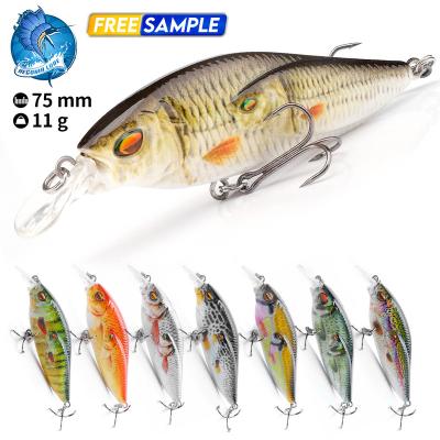 China Vivid Fish Action 75mm 11g Topwater Crankbait Fishing Swimming Premium Lure Casts Isca Instant Minnow Walker Bass Fishing Lure Crankbaits for sale