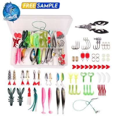 China Vivid Fish Swimming Action 142pcs All Soft Plastic Fishing Lure Set Minnow Crankbait Kit Pencil Snap Snap Worm Squid Fishing Set for sale