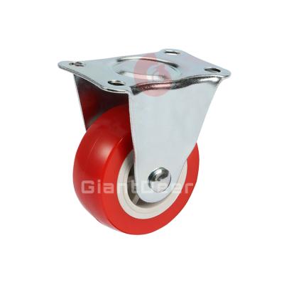 China Modern Professional Factory PVC Light Duty Rigid Casters 50mm Red For Furniture for sale