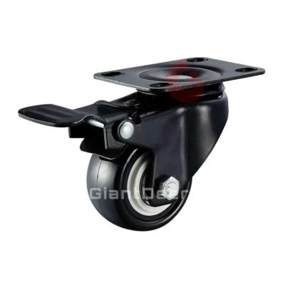 China Modern Professional Supplier Light Duty PVC Caster Wheel 50mm 65mm 75mm With Double Brake for sale