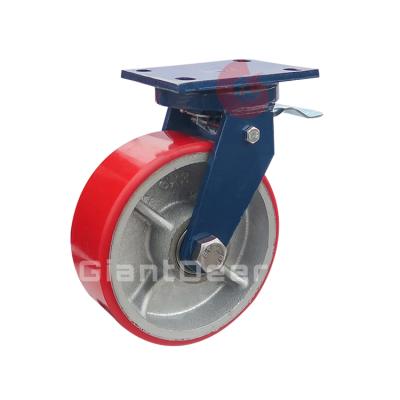 China Swivel With Brake Factory Price Extra Heavy Industrial 1 Ton 2 Ton 3 Ton Heavy Duty Capacity Caster Wheels 600Kg for sale