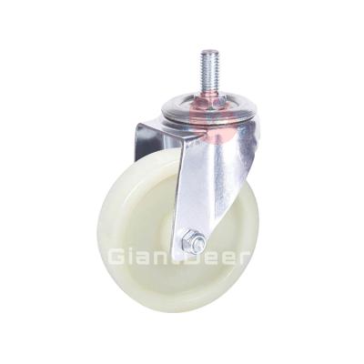 China PIVOT Supplier 3Inch 4Inch 5Inch 6Inch 8Inch Professional European Threaded Stem PP White Caster Wheel for sale