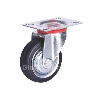 China Top European Style Swivel 200mm Industrial Swivel Plate 75mm 85mm 100mm 125mm 160mm Rubber Caster Wheel for sale