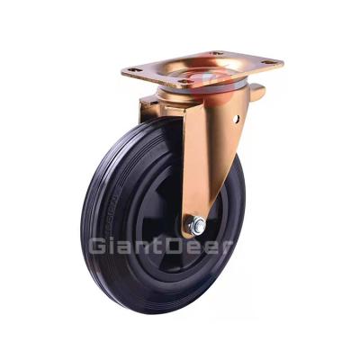 China PIVOT Load Capacity 200kg Heavy Duty Industrial Swivel Rubber Casters For Slim Bin for sale