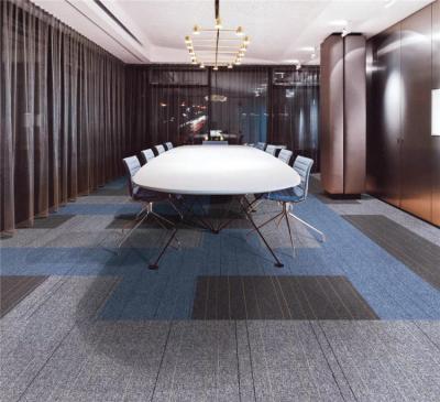 China Stain Resistant 50x50cm Polypropylene Office Carpet And Carpet Tiles With Bitumen Backing for sale