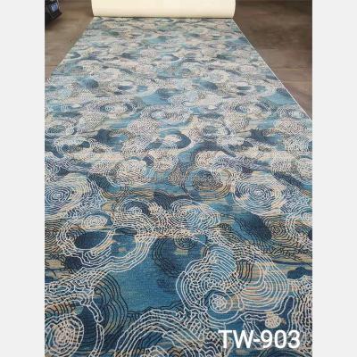 China Non Slip Stock Polyester Printed Wall To Wall Carpet Roll For Hotel for sale