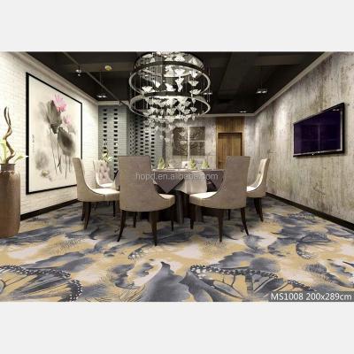 China Butterfly Shape Non Slip Printed Polyester Wall To Wall Flooring Carpets For Hotel for sale