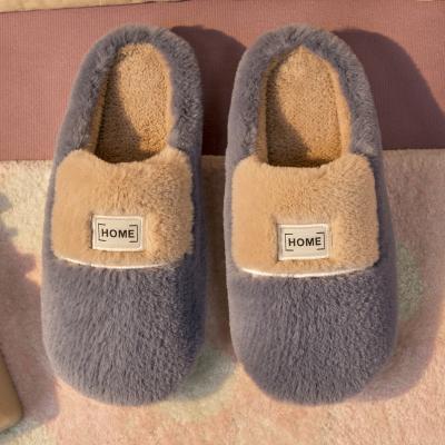 China 2021 Fashion Trend New Winter Bowknot Woolen Slippers Home Warm Cotton Indoor Slippers for sale