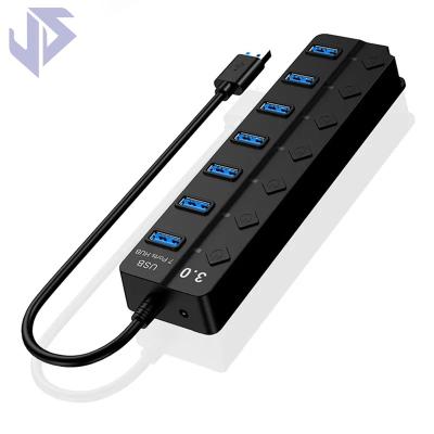 China USB 3.0 Desktop HUB 3.0 USB Splitter External Port 7 Hub 3.0 Port with LED Indicator for PC Laptop Mac Notebook Desktop for sale