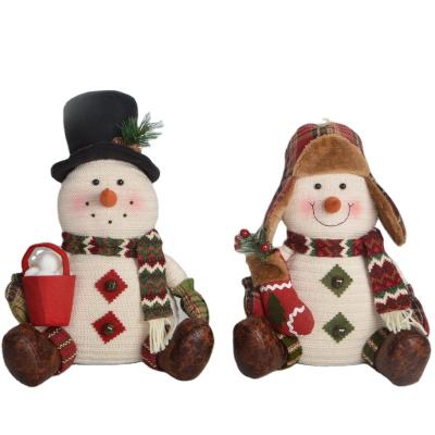 China Wholesale Polyester Fabric Plush Santa Claus Christmas Dolls Sitting Xmas Decoration for Home Decor and Gift for sale