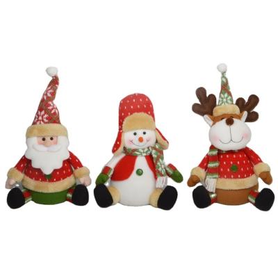 China Hot Selling Cloth Christmas Resting Dolls Santa Snowman Deer Shaped Decoration Resting Xmas Gift for Kids for sale