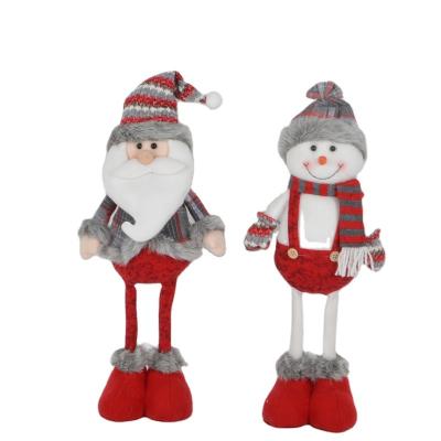 China Polyester Plush Christmas Stuffed Santa Claus Snowman Decoration Toys Christmas Ornaments for sale