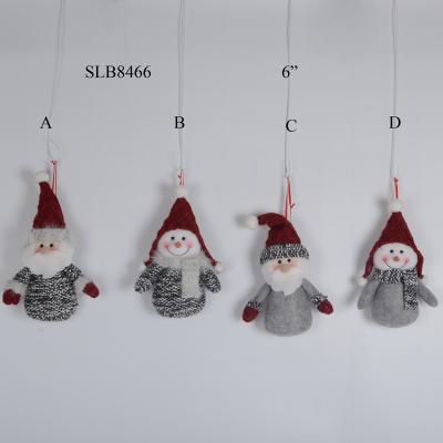 China Small Santa Claus Home Snowman Ornament Christmas Decoration Plush Toys Hanging Christmas Decoration for sale