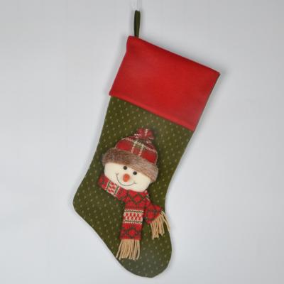 China Christmas decoration sublimation christmas snowman indoor stocking for navidad decoration for sale