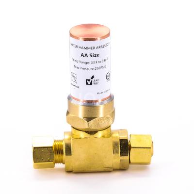 China Lead Free Color Tee Water Hammer Interceptor F1960 General Brass Water Hammer Arrester for sale