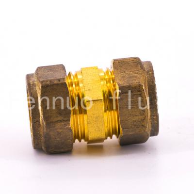 China Connect to copper pipe system hot sale 22 mm copper pipe double ferrule compression tube fittings for water DZR BRASS for sale