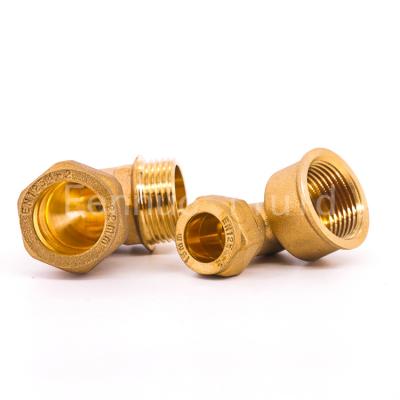 China Connect To Professional Brass Pipe System Copper Compression Fitting Female Elbow For Copper Pipe System for sale