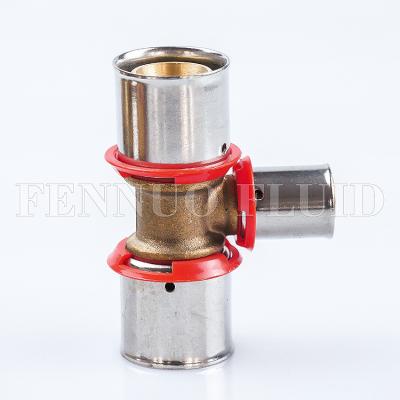 China Hot Selling Brass/Copper Pex Press Fitting for pex al pex pipe and PEX brass fitting tee 16mm for sale