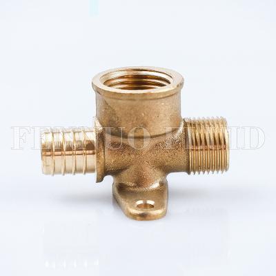 China Pex Brass Crimp Fitting Pex Plumbing Brass Fittings Press Crimp Fitting For Pex Pipe Water Tubing for sale