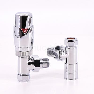 China TRV General Luxury Designer Thermostatic Radiator Angle Brass Valve Chrome Plated Heating System for sale