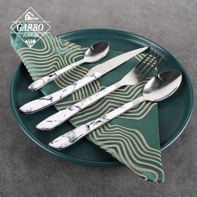 China Viable Manufacturer Hot Selling Silver Cutlery Set With ABS Handle Design Stainless Steel Fork Spoon Knife Set For Wedding And Party for sale