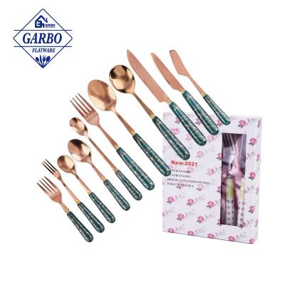 China Durable Stylish 24 Piece Ceramic Stainless Steel Cutlery Set Ceramic Dinner Forks Dinner Knife Teaspoon Dinner Spoon For Home Kitchen for sale