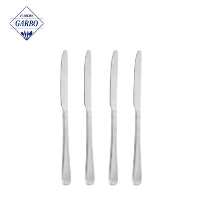 China Workable 4 Pieces Silver Cutlery Set 430 Stainless Steel Steak Knife Set Rust Free Silver Plated Serving Utensil Flatware For Table for sale