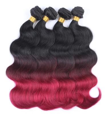 China as requested two tone ombre, black&gray brazilian virgin hair weave, curly hair extension for sale