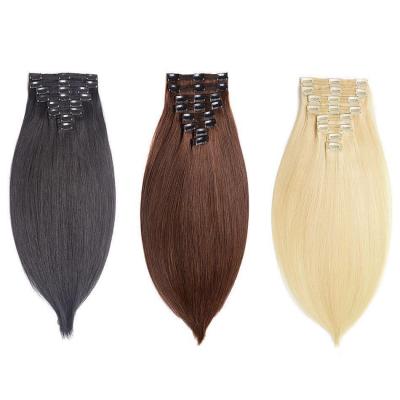 China Silky Straight Wave Clips Hair Bundles Factory Direct Wholesale Unprocessed 100% Human Hair Clips In Hair Extensions for sale