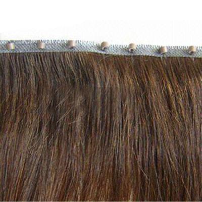 China Silky Straight Wave Good Touch Feeling Full Thick Human Hair 100% Remy Skin Weft Extension With Beads for sale