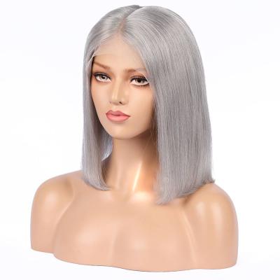 China Deep Wave China Wig Store Best Selling Gray Wig Hair , Gray Natural Hair Lace Front Wig for sale