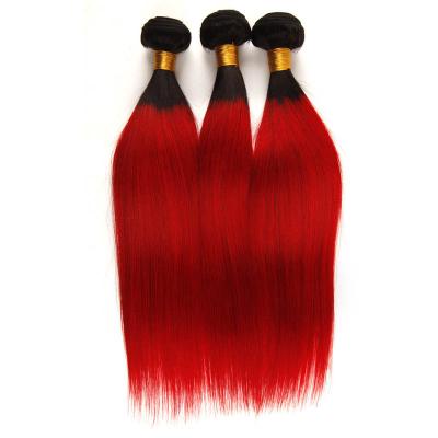 China Brazilian Straight Hair Hair Weft 3 Bundles Ombre Straight Color #1B/Purple Body Wave for sale