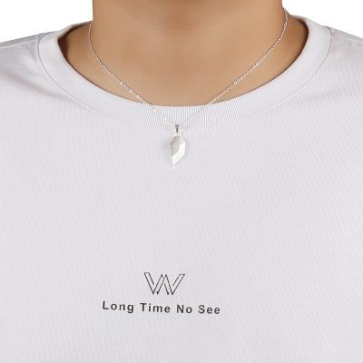 China Fashionable Name Logo Custom Personalized Necklace Pendant Colares Mulheres Sterling Silver Heart Jewelry Necklaces for sale