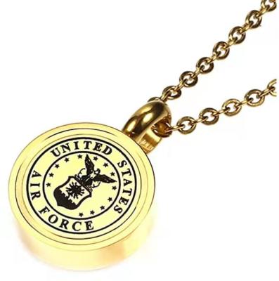 China Subliamtion Urn Pendants Necklace Urn Non Tarnish Gold Jewelry Stainless Steel Urn Necklaces For Ashes for sale