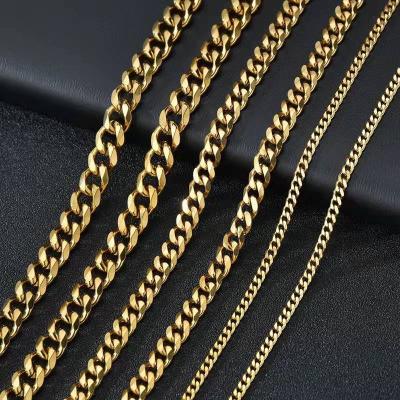 China Wholesale Romantic Necklace Men's Stainless Steel 14k 18K Gold Plated Franco Filled Figaro Chain Cable Rope Chain for sale